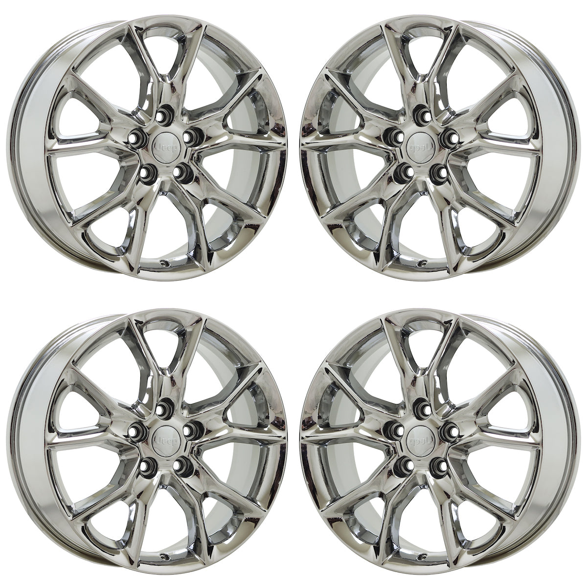 20" Jeep Grand Cherokee Bright Chrome wheels rims Factory OEM set 9138